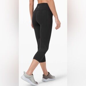Lululemon Pace Rival Cropped Leggings Pockets Luxtreme Mesh Black size 4